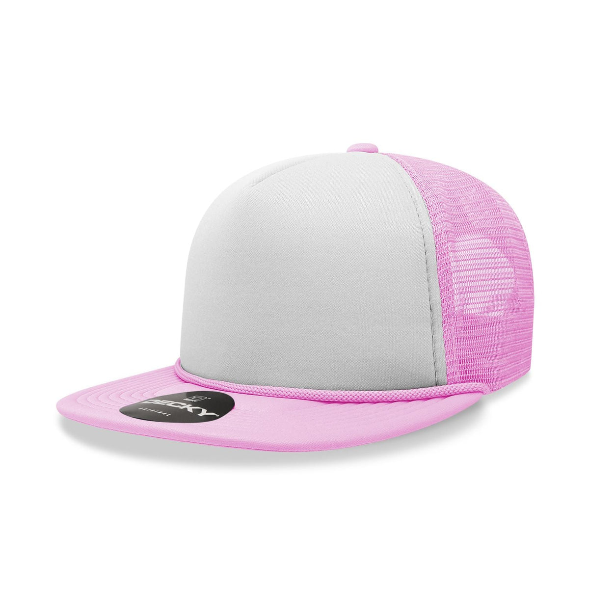 Decky 6026 Classic 5 Panel Foam Trucker Cap Flat Bill Hat - Blank