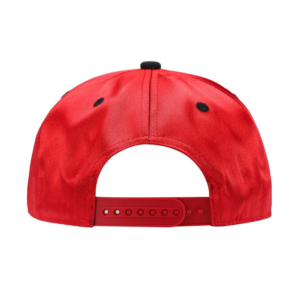 Unbranded Satin Snapback with Suede Bill