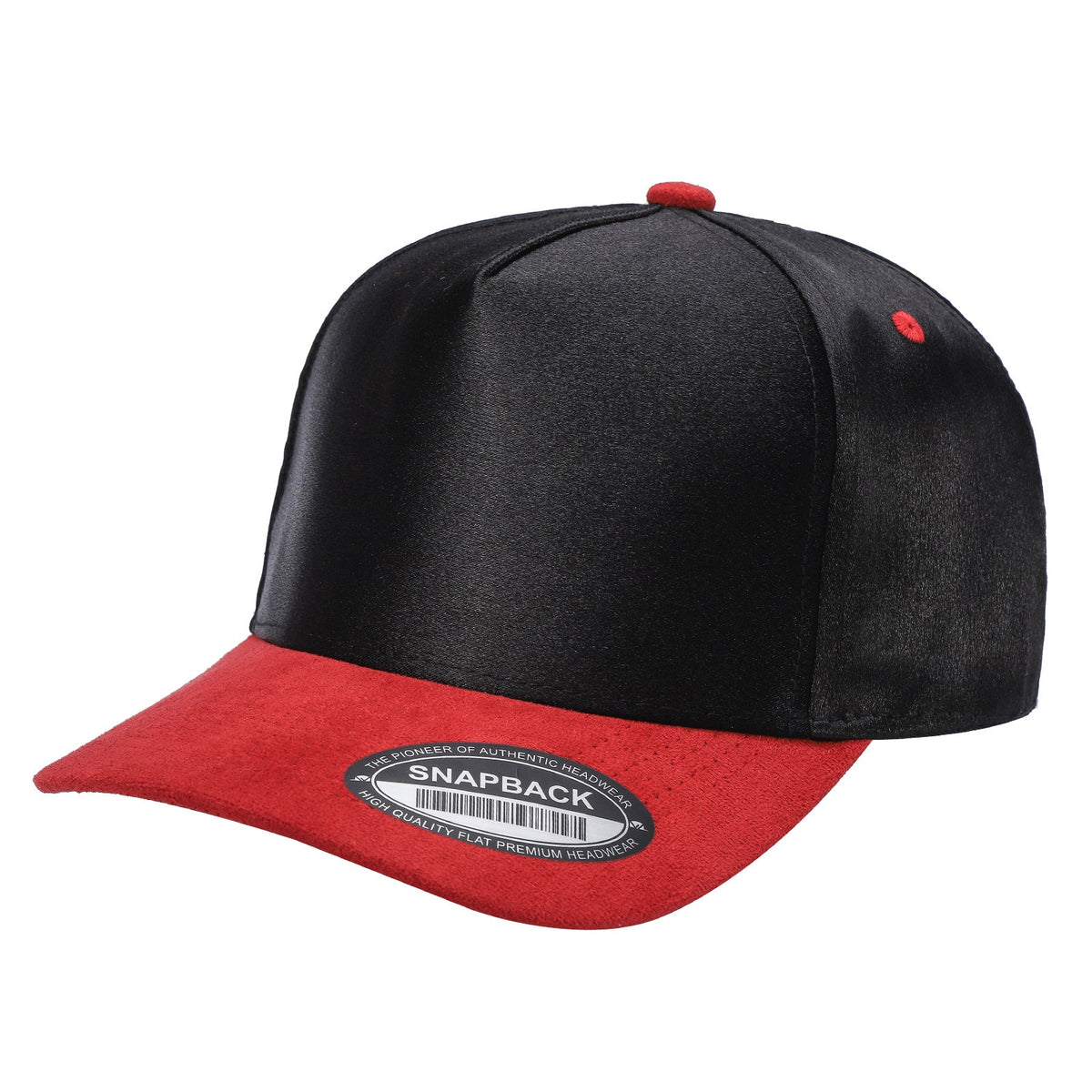 Unbranded Satin Snapback with Suede Bill