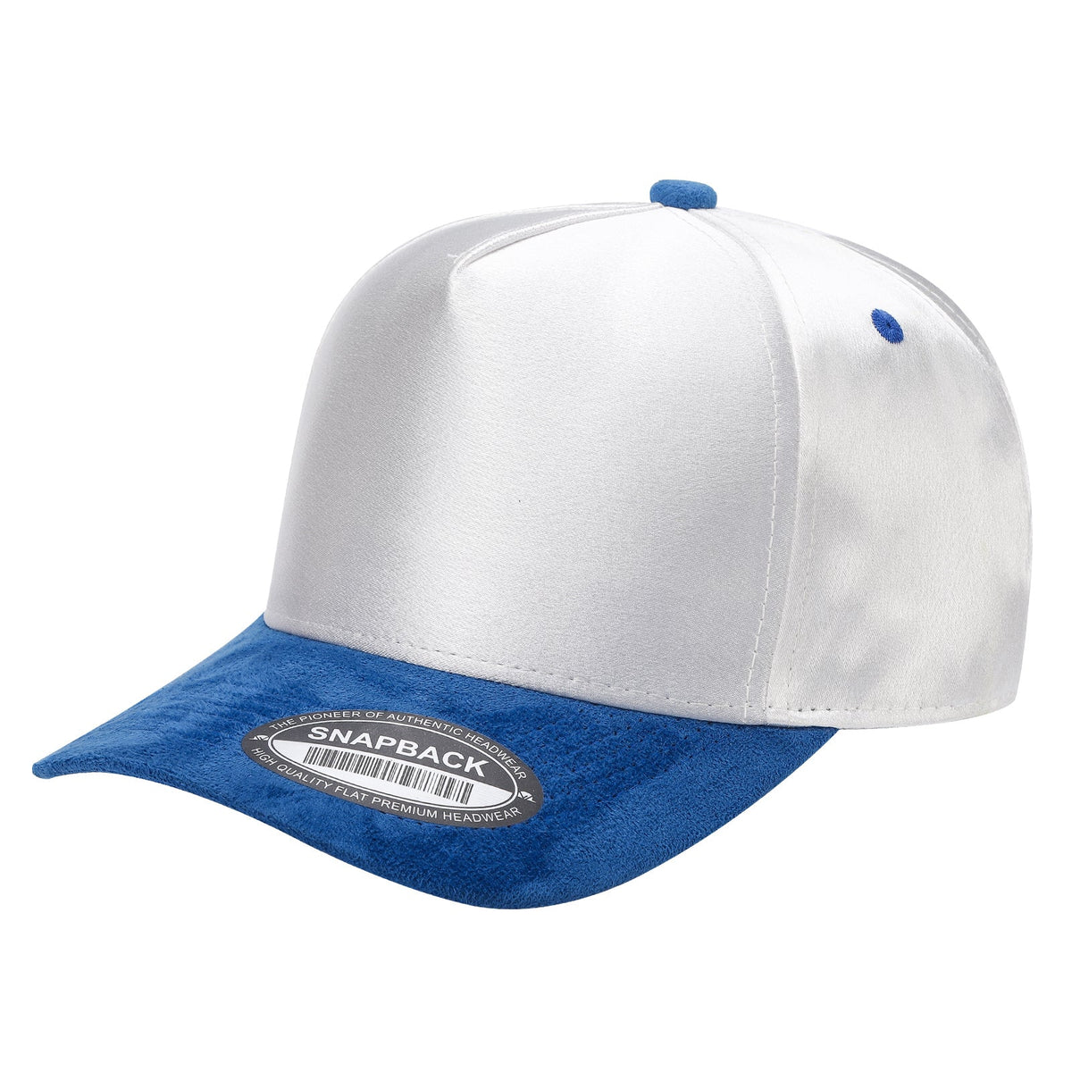 Unbranded Satin Snapback with Suede Bill