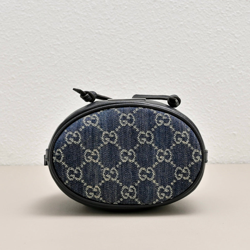 GUCCI Generation GG Denim Bucket Bag
