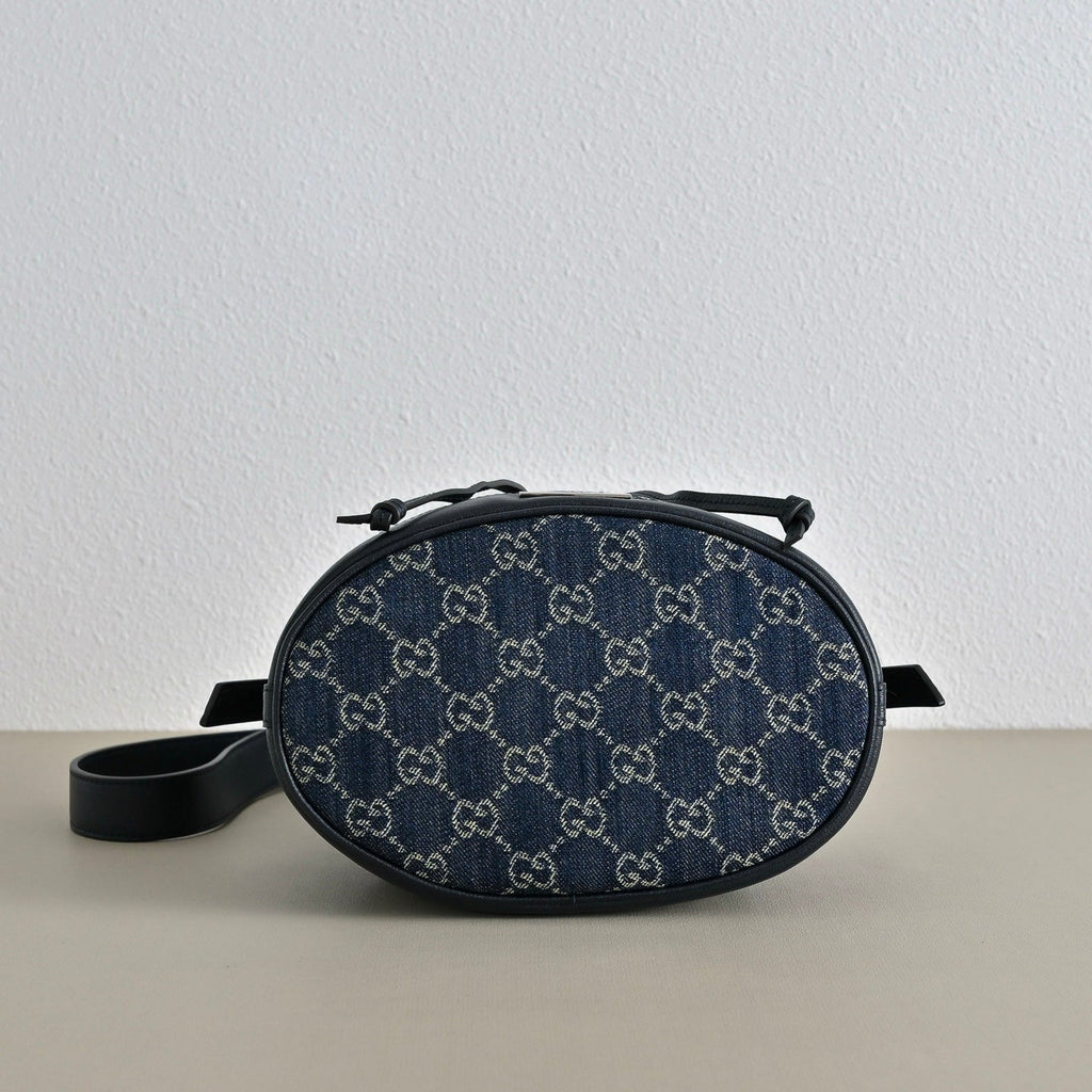 GUCCI Generation GG Denim Bucket Bag