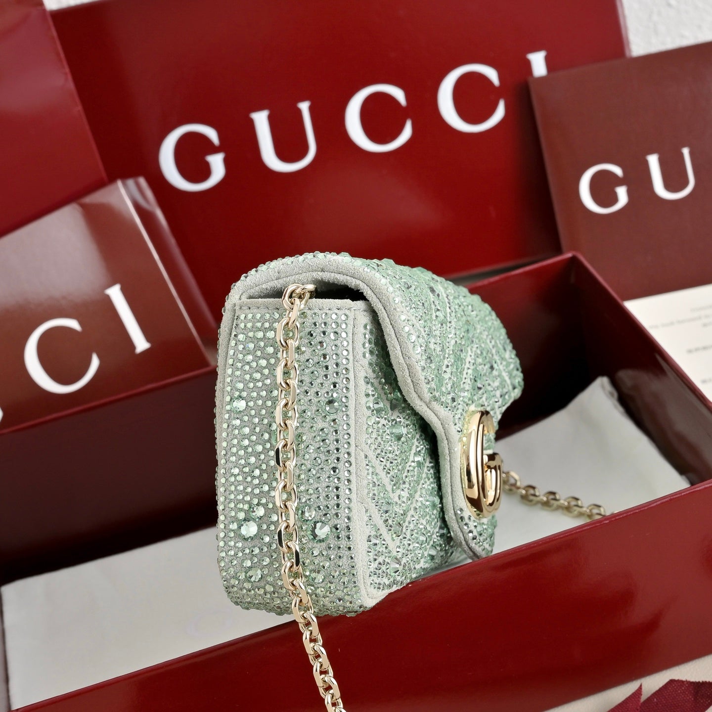 GUCCI Marmont Crystal Shoulder Bag