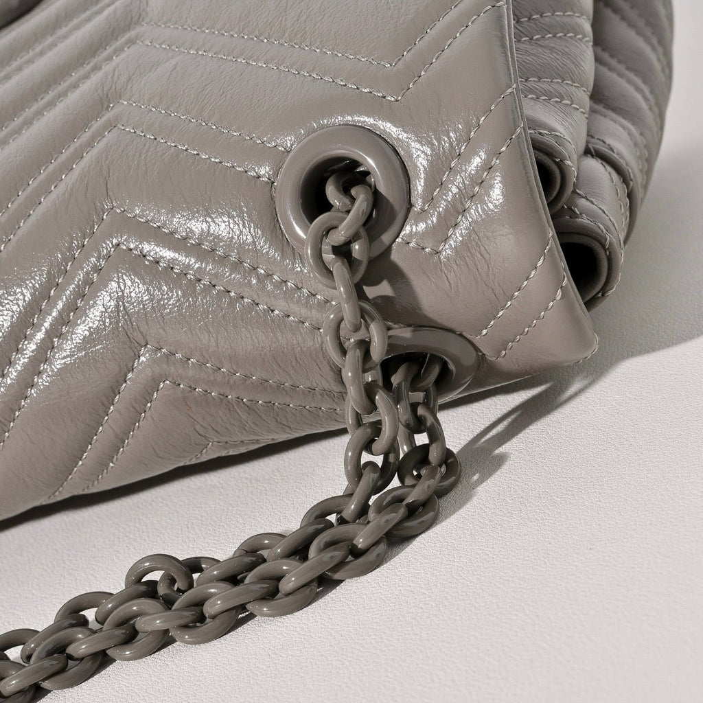 Gucci GG Marmont Pleated Calfskin Shoulder Bag