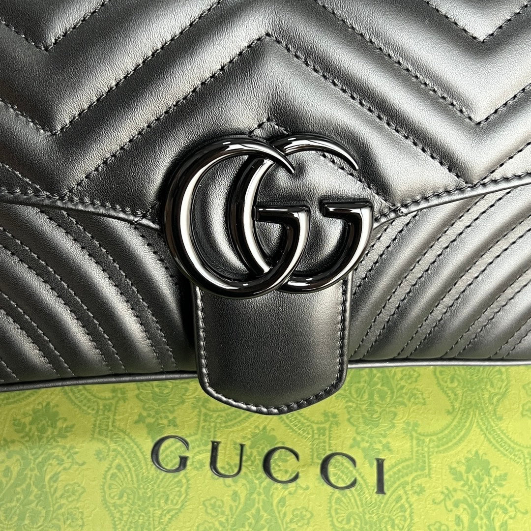 Gucci GG Marmont Black Leather Shoulder Bag