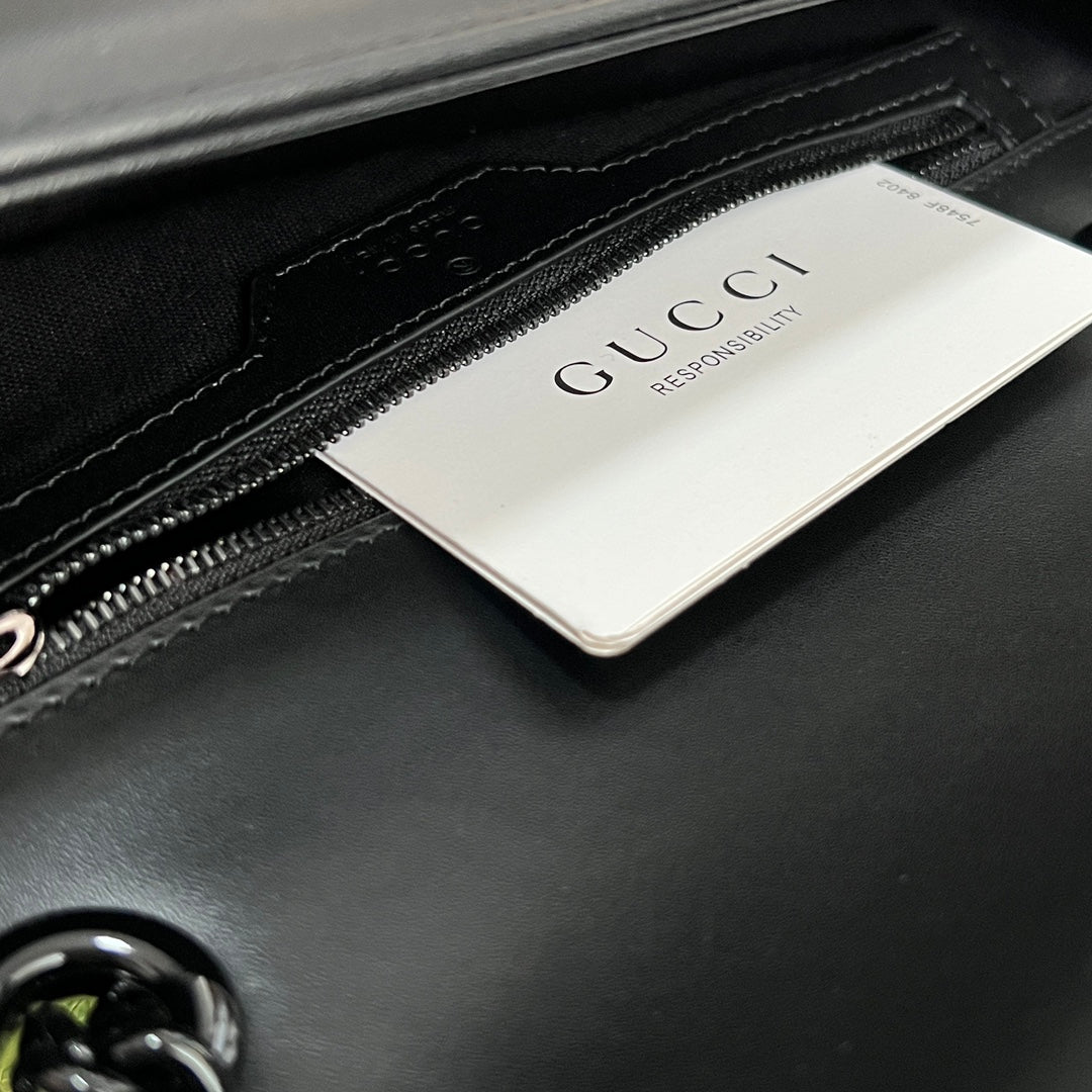 Gucci GG Marmont Black Leather Shoulder Bag